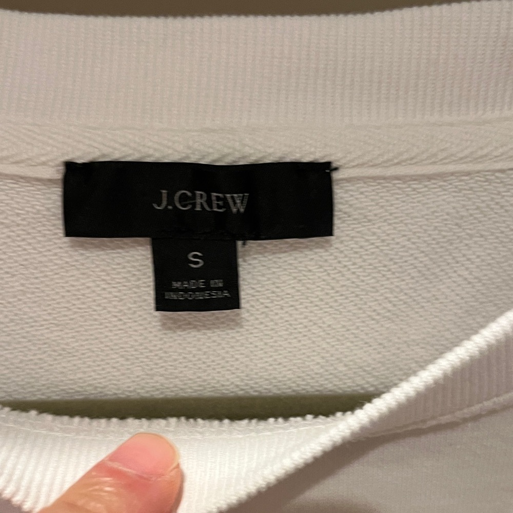 J. Crew White Crewneck Sweatshirt with Green "GARDENER" Print - Picture 2 of 4